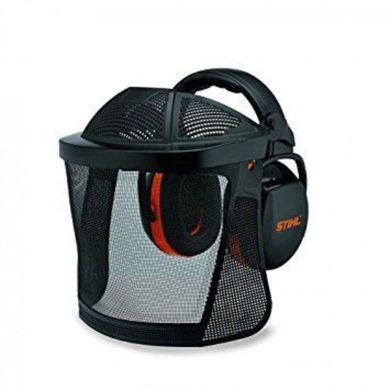 Visiera in nylon con retina e cuffie Stihl