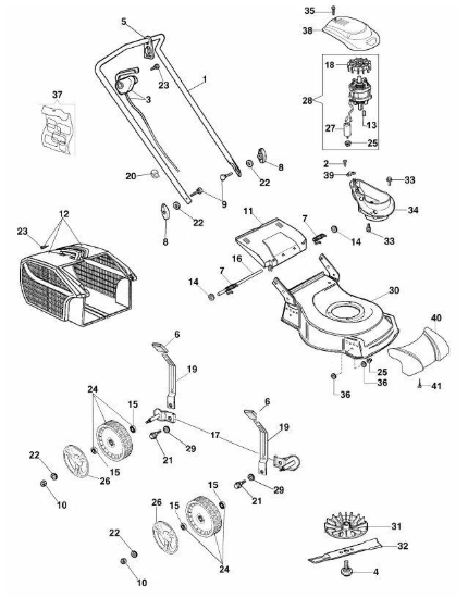 Esploso Rasaerba G 48 PE Comfort Plus Oleomac