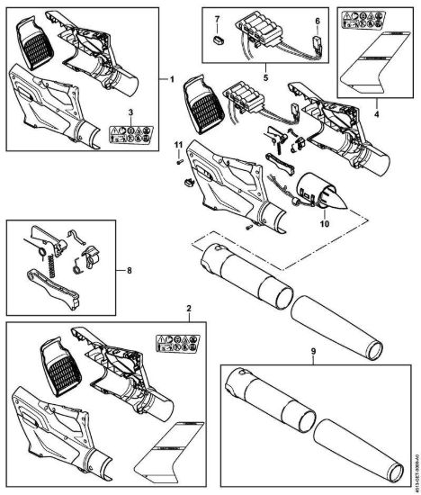 Corpo impugnatura Accumulatore, Soffiante Bga 45 Stihl