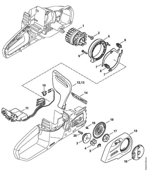 Elettromotore, modulo elettrico, coperchio rocchetto MSA 140 Stihl