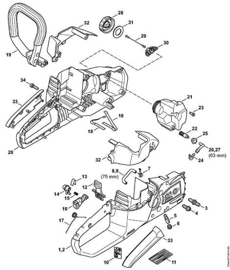 Corpo impugnatura e cappottatura MSA 140 Stihl