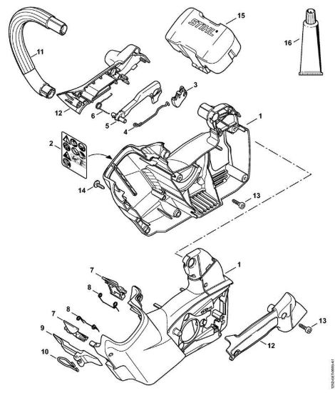 Carcassa motore, manico tubolare MSA 160 T