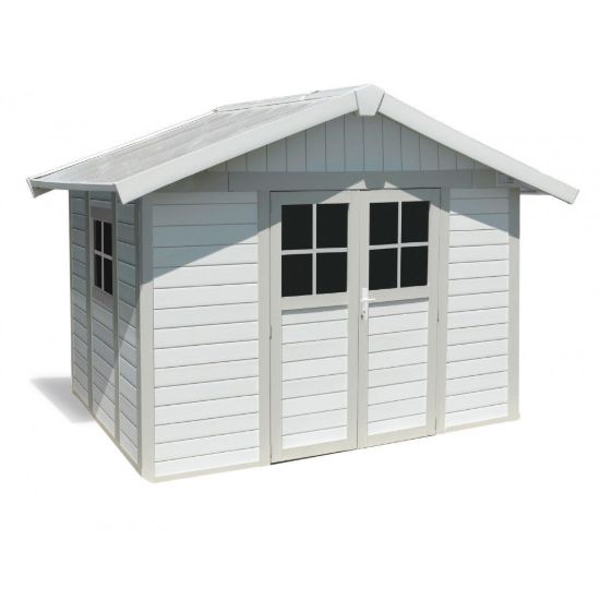 Casetta da giardino Deco 7,5 grigio/verde Grosfillex