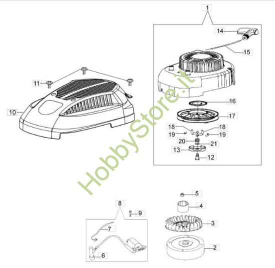 Picture of Avviamento e Volano rasaerba G 53 Tk Comfort Plus