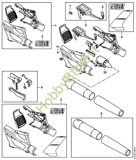 Corpo impugnatura Accumulatore, Soffiante Bga 45 Stihl