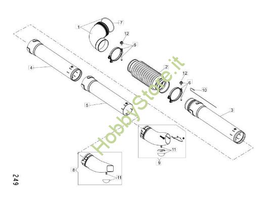 Tubo prolunga per BV 900