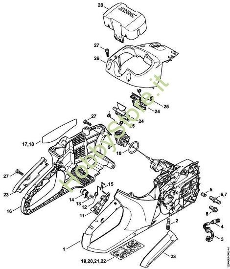 Corpo impugnatura e cappottatura MSA 160 Stihl
