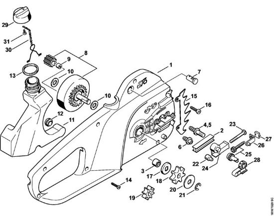 Corpo impugnatura Elettroseghe (MSE) MSE 140 C-BQ della marca STIHL