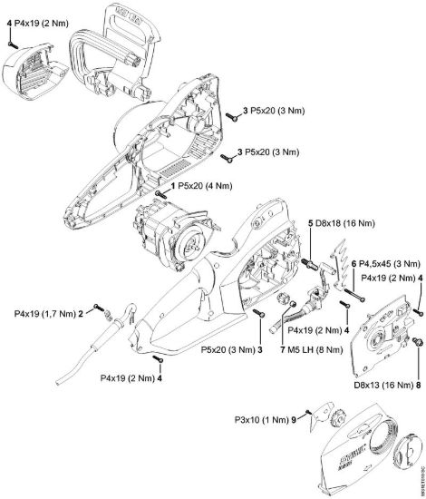 Coppie di serraggio Elettroseghe (MSE) MSE 230 C-BQ della marca STIHL
