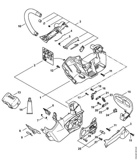 Carcassa motore, Manico tubolare Motoseghe a batteria (MSA) MSA 161 T della marca STIHL