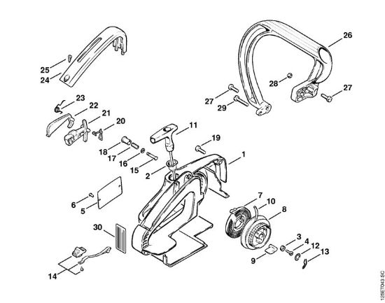 Dispositivo di avviamento Motoseghe a benzina (MS) 009 LQ della marca STIHL