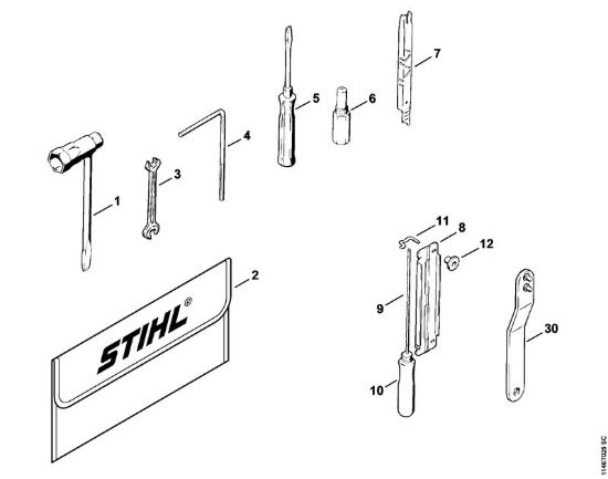 Attrezzi, accessorio a richiesta Motoseghe a benzina (MS) 020 (1114) della marca STIHL