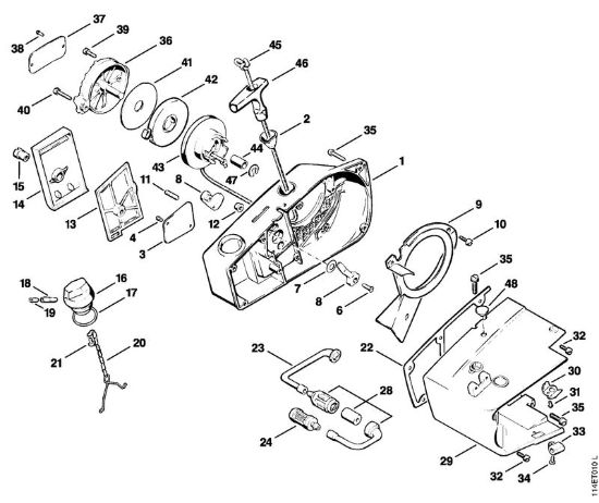Dispositivo di avviamento Motoseghe a benzina (MS) 020 (1114) della marca STIHL
