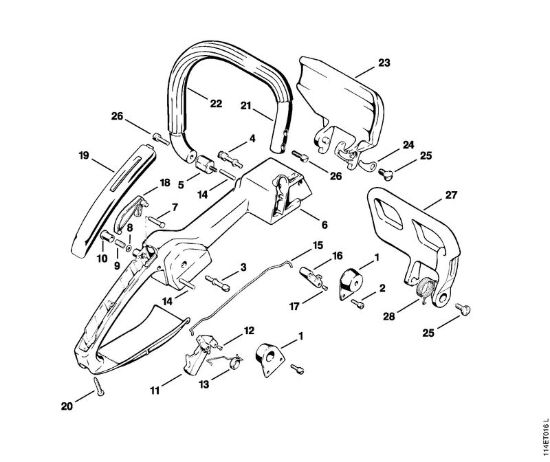 Impugnatura professional Motoseghe a benzina (MS) 020 (1114) della marca STIHL
