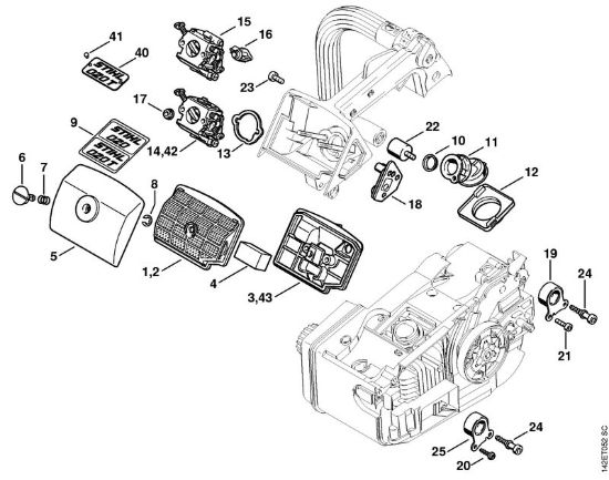 Filtro aria 020 T Motoseghe a benzina (MS) 020 T della marca STIHL