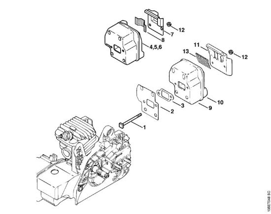 Silenziatore Motoseghe a benzina (MS) 023 Z della marca STIHL