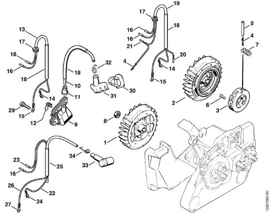 Impianto di accesione Motoseghe a benzina (MS) 026 C della marca STIHL