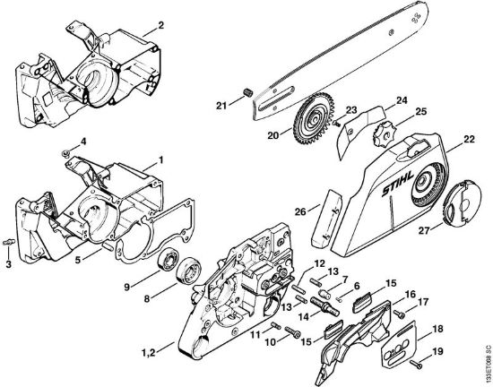 Tensado rÃ¡pido de la cadena Motoseghe a benzina (MS) 026 C della marca STIHL