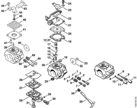 Carburatore WT-427, WT-590, WT-195, WT-155 Motoseghe a benzina (MS) 026 W della marca STIHL