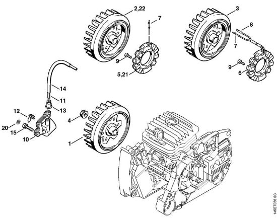 Impianto di accesione Motoseghe a benzina (MS) 046 W della marca STIHL