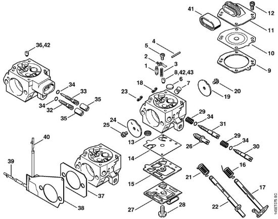 Carburator HD-14, HD-16, HD-24 Motoseghe a benzina (MS) 046 WVH della marca STIHL