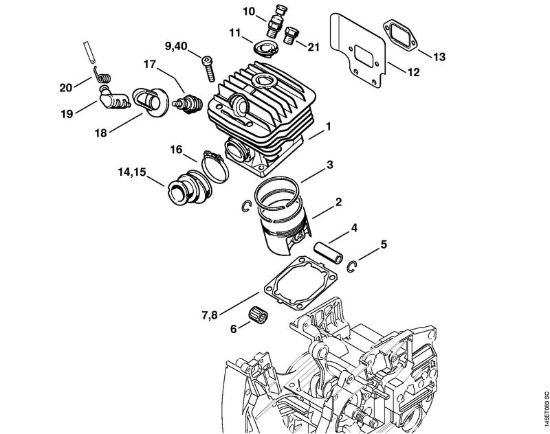 Cilindro Motoseghe a benzina (MS) 046 WVH della marca STIHL