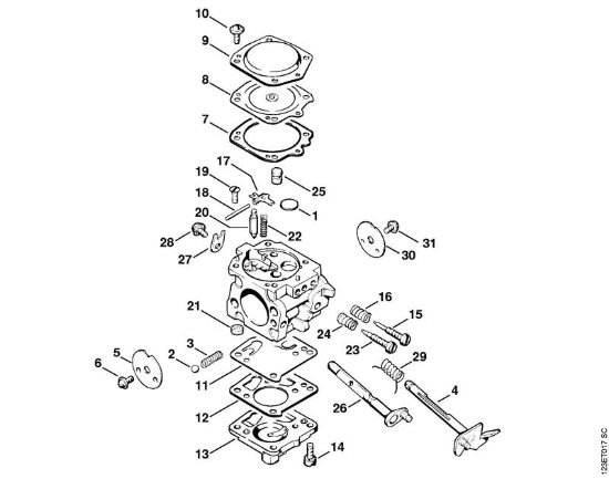 Carburatore HS-118 Motoseghe a benzina (MS) 056 S della marca STIHL