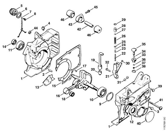 Carter albero a gomito, albero a gomito Motoseghe a benzina (MS) 075 AVE della marca STIHL