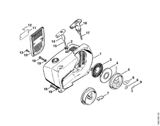 Dispositivo di avviamento Motoseghe a benzina (MS) 076 S della marca STIHL