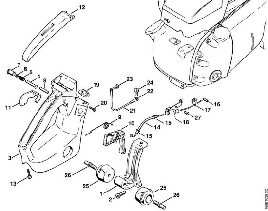 Impugnatura AV Motoseghe a benzina (MS) 090 AV della marca STIHL