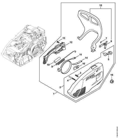 Coperchio rocchetto catena Motoseghe a benzina (MS) MS 151 TC-E della marca STIHL