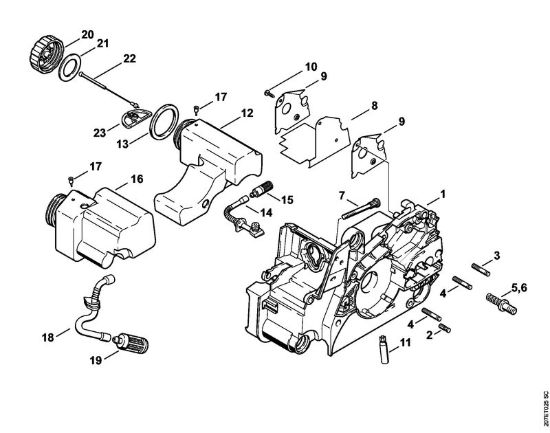 Carcassa motore Motoseghe a benzina (MS) MS 170-D della marca STIHL