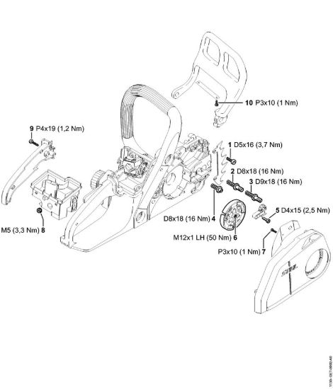 Coppie di serraggio Motoseghe a benzina (MS) MS 180 2-MIX della marca STIHL
