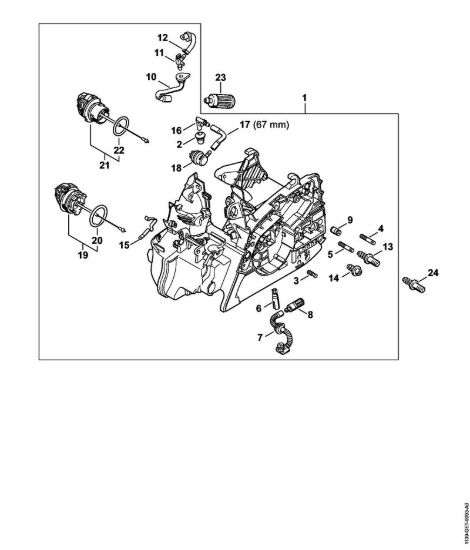 Carcassa motore Motoseghe a benzina (MS) MS 181 della marca STIHL