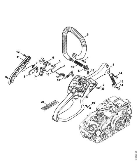 Corpo impugnatura Motoseghe a benzina (MS) MS 192 C-E della marca STIHL