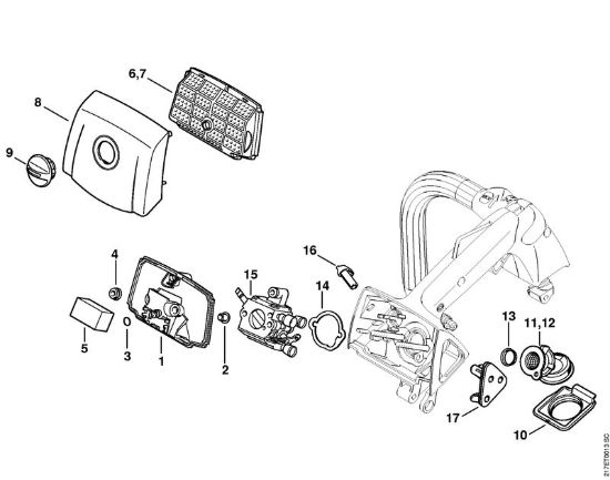 Filtro aria Motoseghe a benzina (MS) MS 192 T della marca STIHL