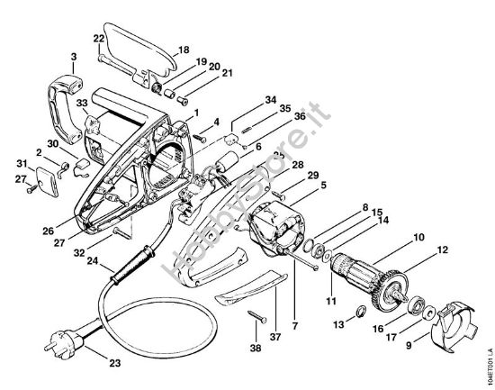 Corpo, indotto, riparo Elettroseghe (MSE) E 10 della marca STIHL