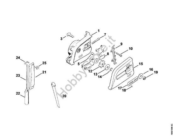Coperchio rocchetto catena, attrezzi Elettroseghe (MSE) E 14 della marca STIHL