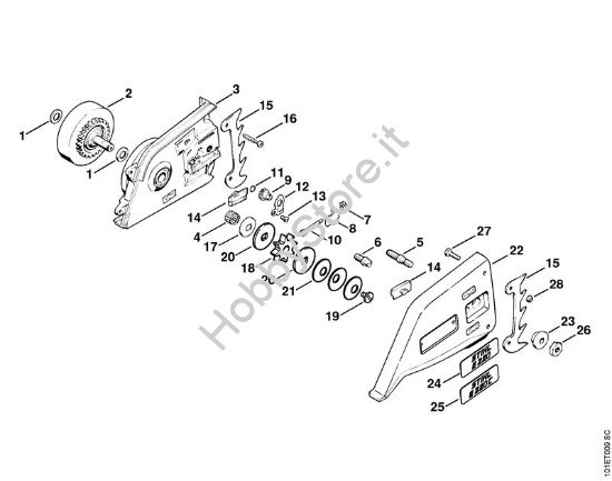 Coperchio rocchetto catena Elettroseghe (MSE) E 20 C della marca STIHL