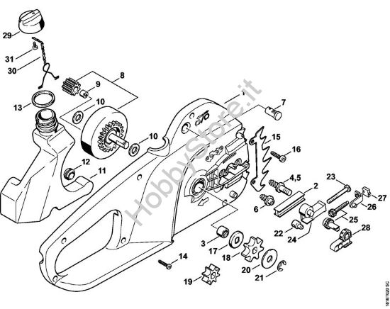 Corpo impugnatura Elettroseghe (MSE) MSE 160 C-Q della marca STIHL