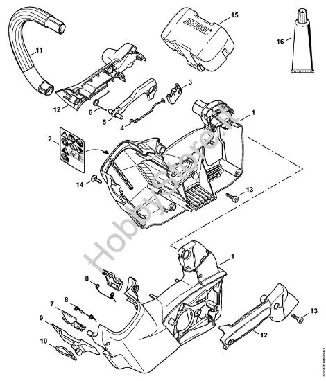Carcassa motore, Manico tubolare Motoseghe a batteria (MSA) MSA 160 T della marca STIHL