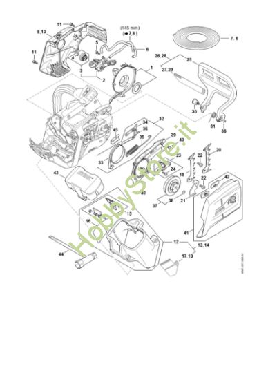 Picture of Cappottatura, Carenatura ventola, Pompa olio, Protezione mano, freno catena MSA 220.0 T