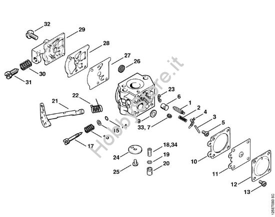 Carburatore WT-323 USA, WT-563 CDN Motoseghe a benzina (MS) 009 E della marca STIHL