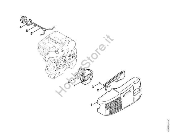 Frizione (33.89), (30.89), (25.84) Motoseghe a benzina (MS) 009 LQ della marca STIHL
