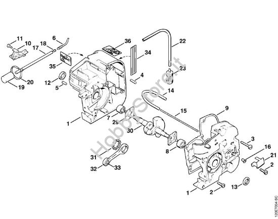 Carter albero a gomito Motoseghe a benzina (MS) 010 AV della marca STIHL