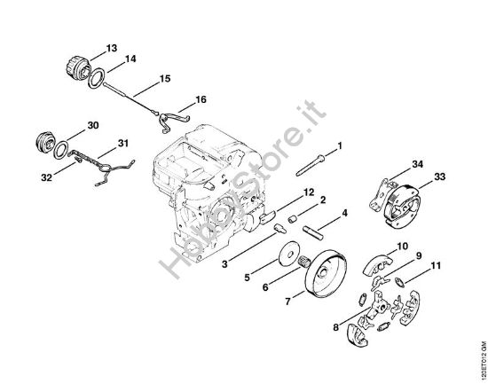 Frizione Motoseghe a benzina (MS) 010 AV della marca STIHL