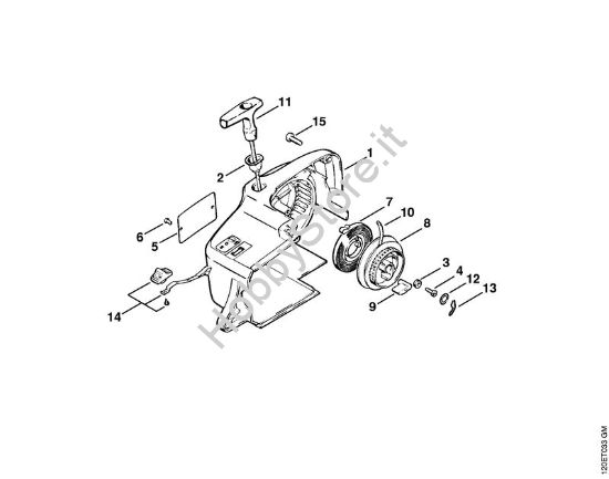 Dispositivo di avviamento Motoseghe a benzina (MS) 011 AVE della marca STIHL