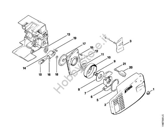 Coperchio rocchetto catena, rocchetto catena Motoseghe a benzina (MS) 015 AVE della marca STIHL
