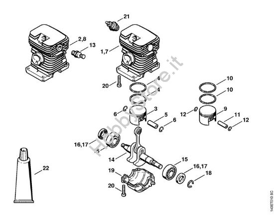 Cilindro Motoseghe a benzina (MS) 018 C della marca STIHL