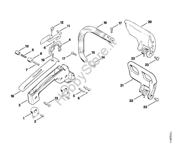 Impugnatura Motoseghe a benzina (MS) 020 (1114) della marca STIHL